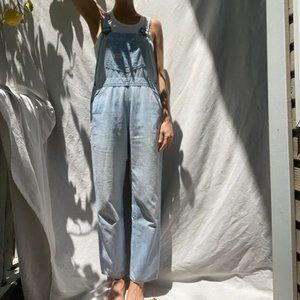 soft pale vintage denim Smith's overalls